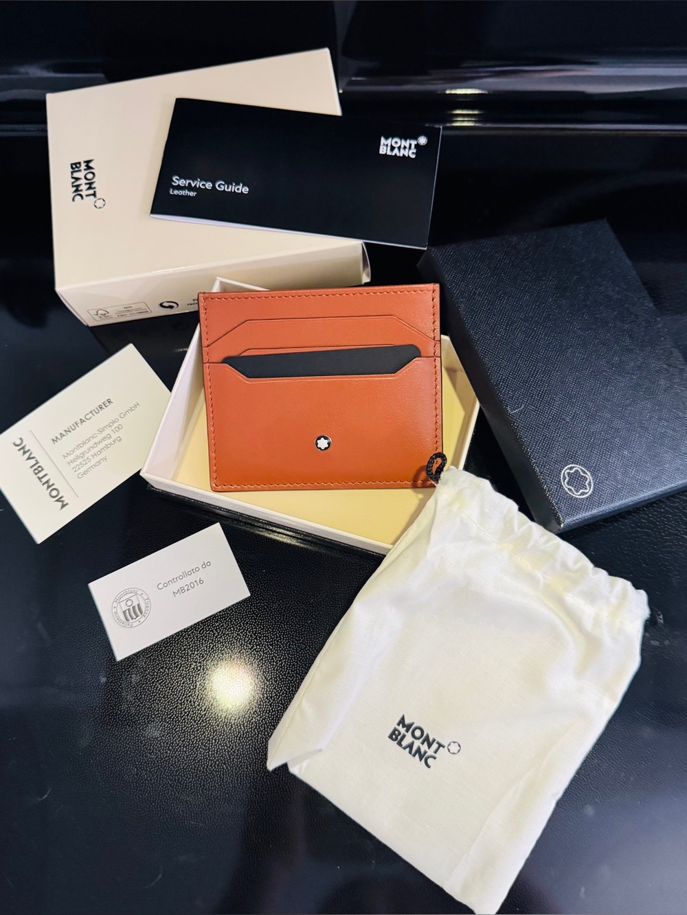 Montblanc Meisterstück 6CC Leather Card Holder Rust Brown NWT Complete Set